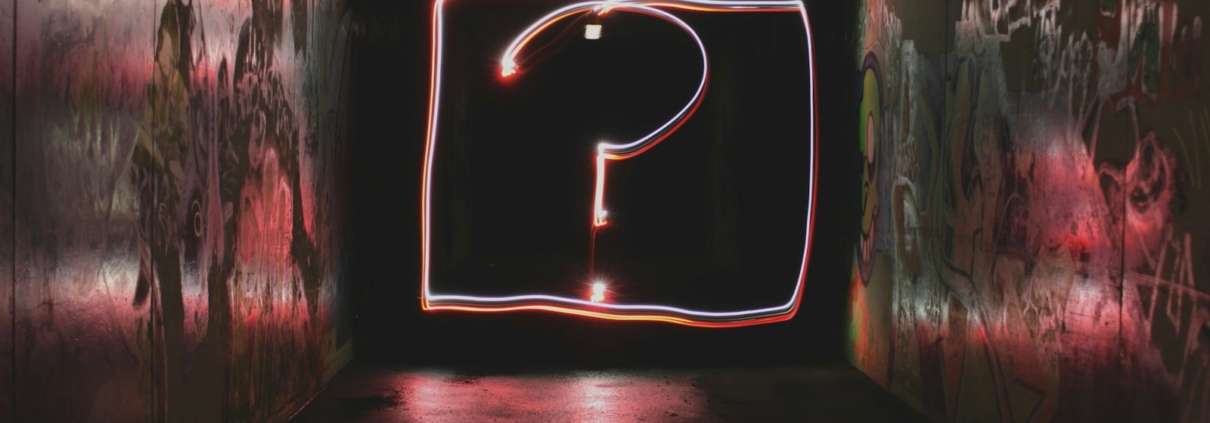 question mark neon signage